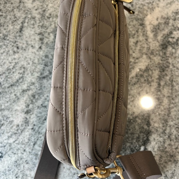Tory Burch Inspired Quilted Crossbody Bag - Taupe - diaper bag - Picture 3 of 9
